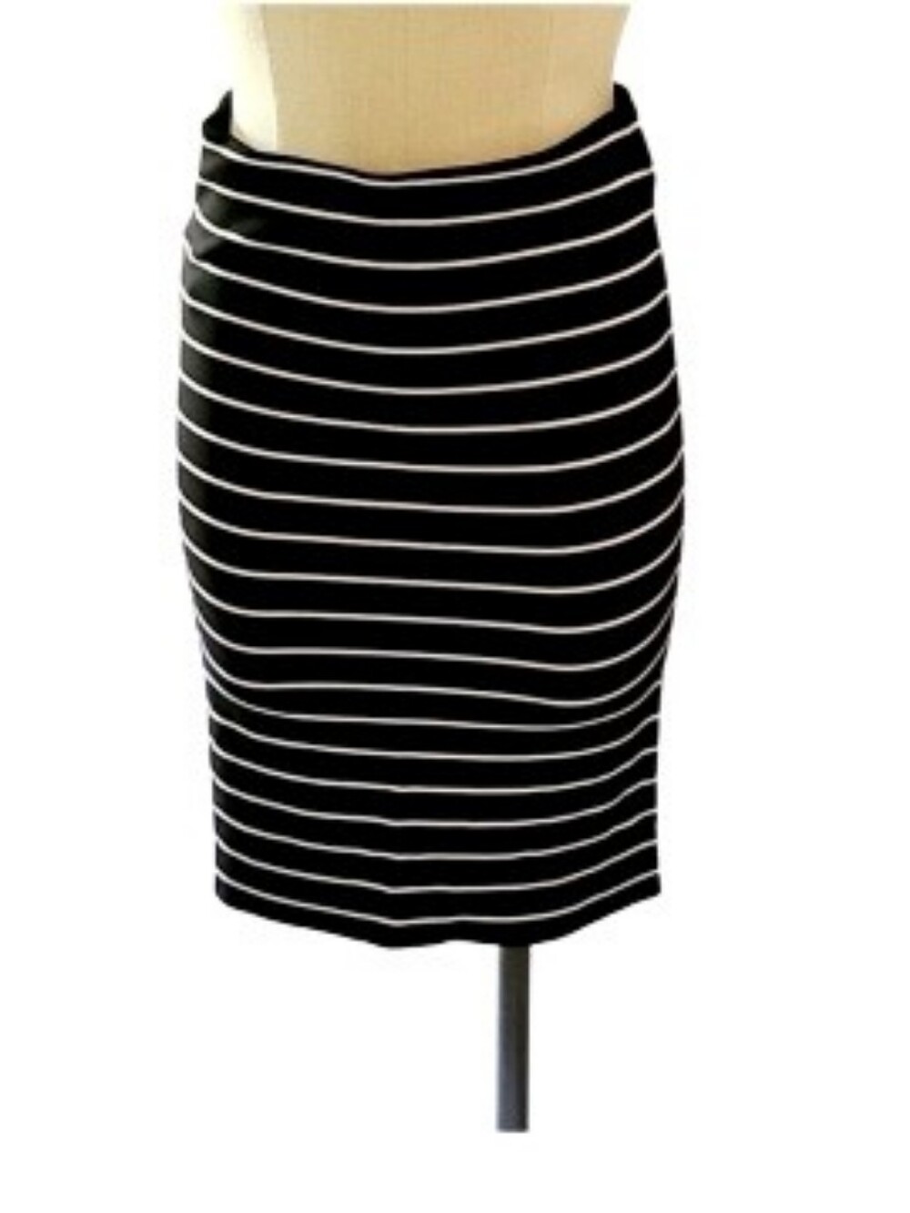 Loft Black & White Striped Stretch Skirt - S